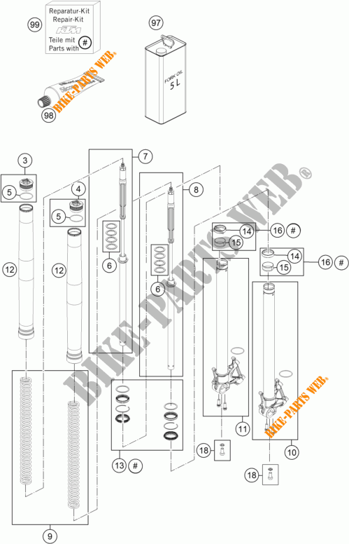 FORQUETA (PEÇAS) para KTM 1190 ADVENTURE R ABS 2016