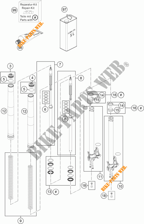 FORQUETA (PEÇAS) para KTM 1190 ADVENTURE R ABS 2016