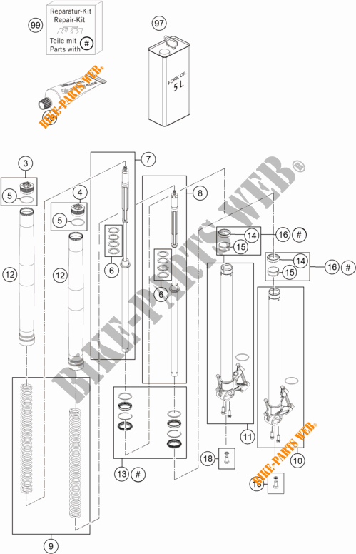 FORQUETA (PEÇAS) para KTM 1190 ADVENTURE R ABS 2015