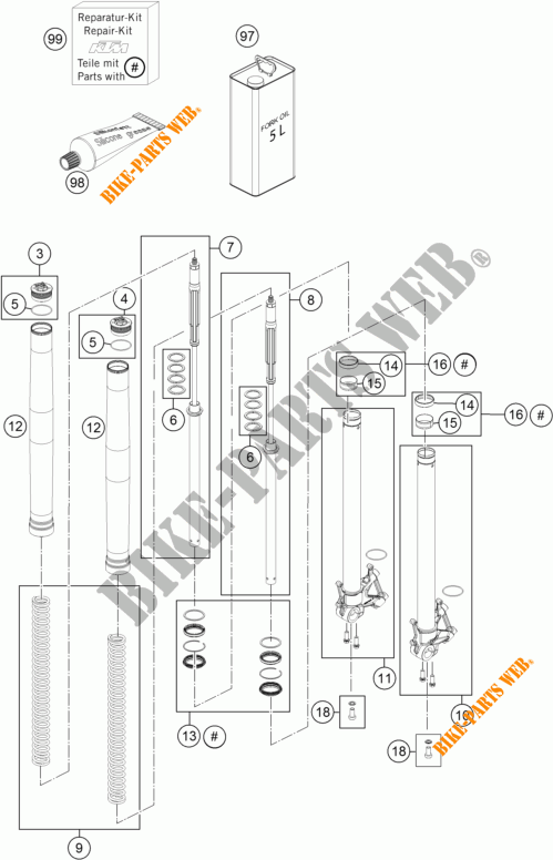 FORQUETA (PEÇAS) para KTM 1190 ADVENTURE R ABS 2015