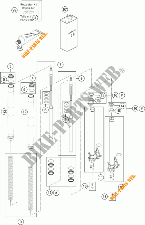 FORQUETA (PEÇAS) para KTM 1190 ADVENTURE R ABS 2014
