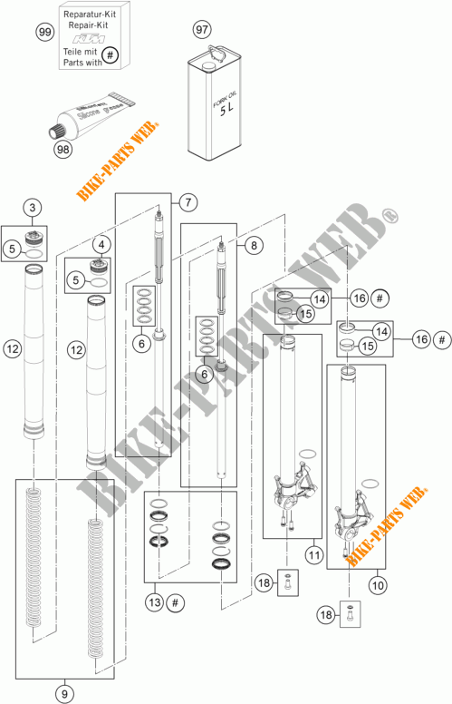 FORQUETA (PEÇAS) para KTM 1190 ADVENTURE R ABS 2014