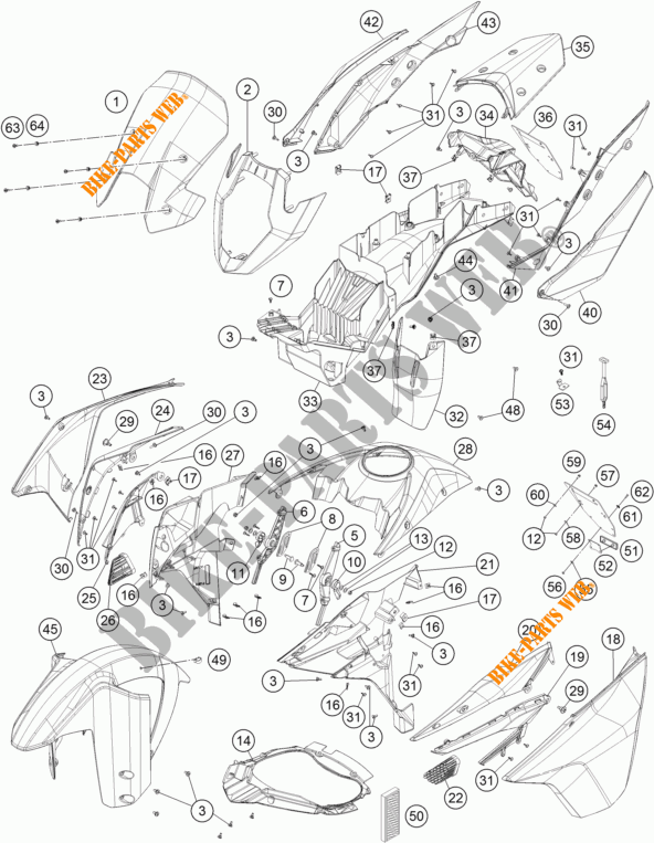 PLÁSTICOS para KTM 1190 ADVENTURE ABS GREY 2016