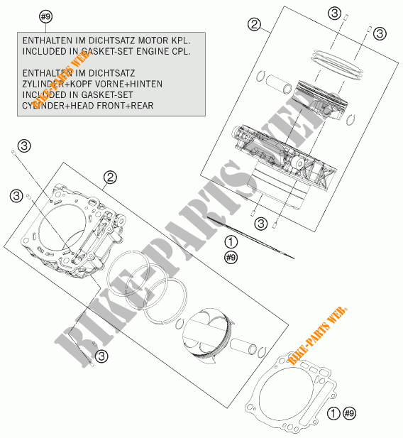 CILINDRO para KTM 1190 ADVENTURE ABS ORANGE 2016