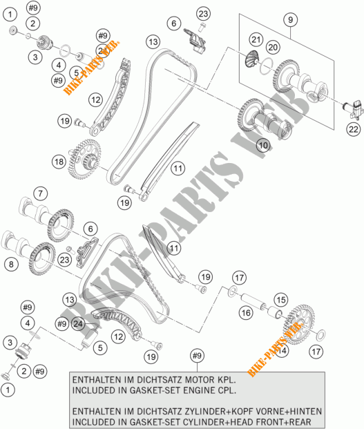 DISTRIBUIÇÃO para KTM 1190 ADVENTURE ABS ORANGE 2016