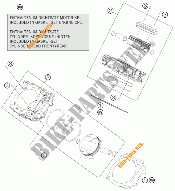CILINDRO para KTM 1190 ADVENTURE ABS ORANGE 2015