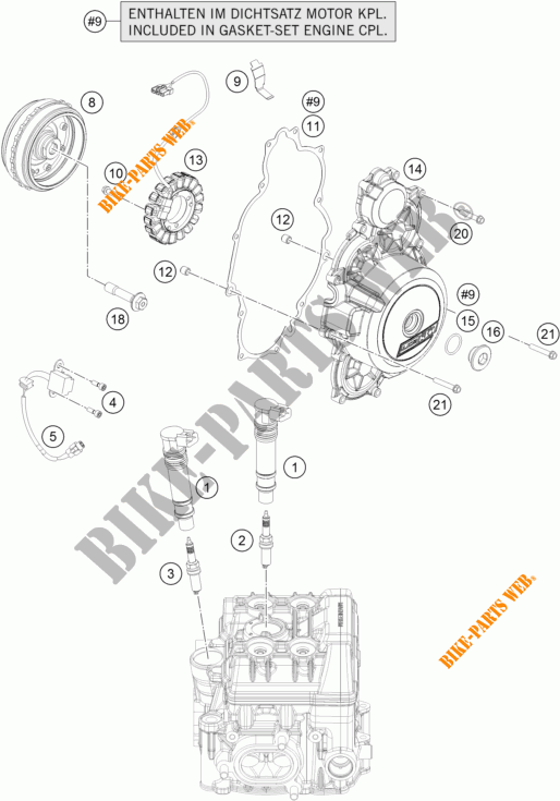 IGNIÇÃO para KTM 1190 ADVENTURE ABS ORANGE 2015