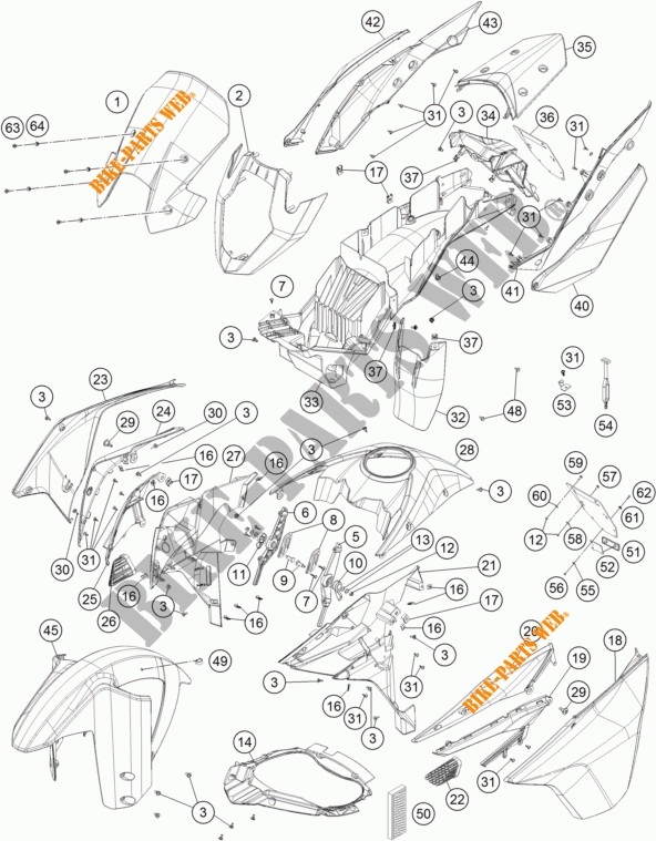 PLÁSTICOS para KTM 1190 ADVENTURE ABS ORANGE 2015