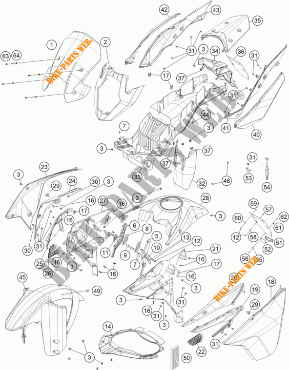 PLÁSTICOS para KTM 1190 ADVENTURE ABS GREY 2015