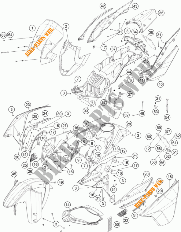 PLÁSTICOS para KTM 1190 ADVENTURE ABS GREY 2015