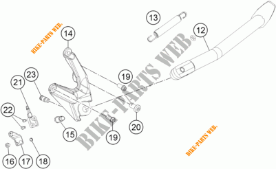 DESCANSO LATERAL / CENTRAL para KTM 1190 ADVENTURE ABS GREY WES. 2015