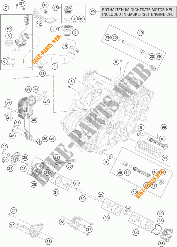 BOMBA DE ÓLEO para KTM 1190 ADVENTURE ABS GREY WES. 2015
