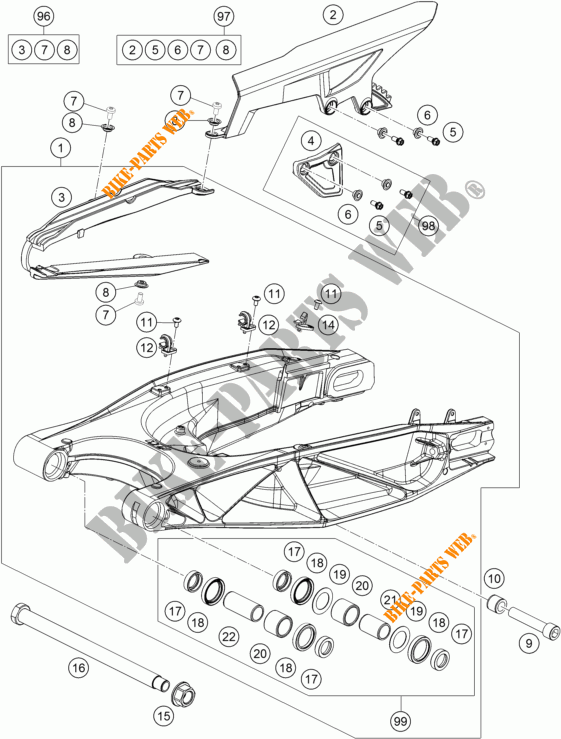 BRAÇO OSCILANTE para KTM 1190 ADVENTURE ABS GREY WES. 2015