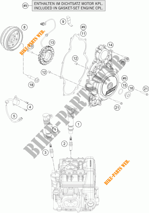 IGNIÇÃO para KTM 1190 ADVENTURE ABS GREY 2014