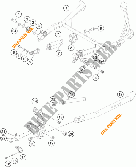 DESCANSO LATERAL / CENTRAL para KTM 1190 ADVENTURE ABS GREY 2014