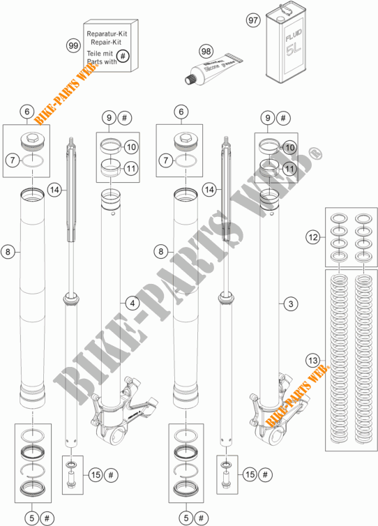 FORQUETA (PEÇAS) para KTM 1050 ADVENTURE ABS 2016