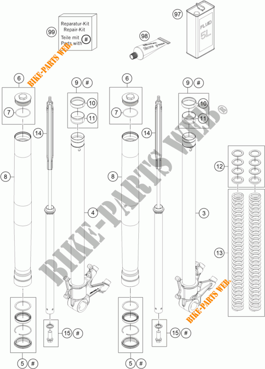 FORQUETA (PEÇAS) para KTM 1050 ADVENTURE ABS 2015