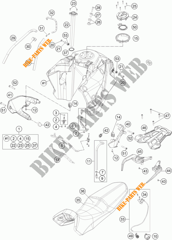DEPÓSITO / BANCO para KTM 1050 ADVENTURE ABS 2015