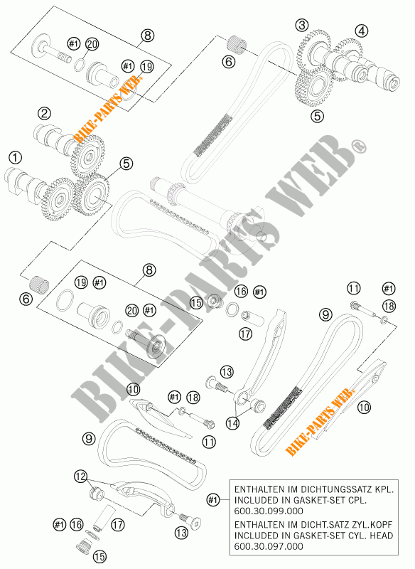 DISTRIBUIÇÃO para KTM 990 ADVENTURE R 2012