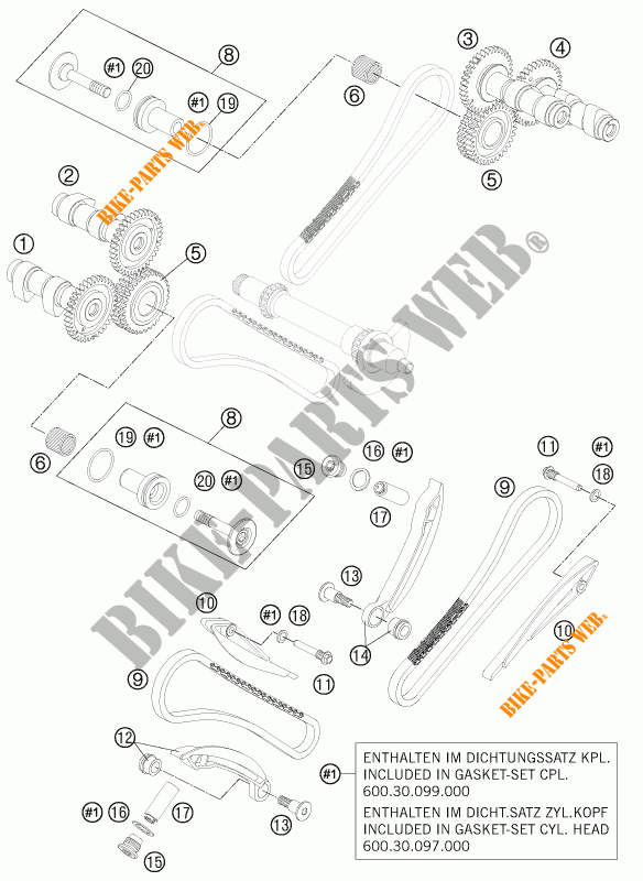 DISTRIBUIÇÃO para KTM 990 ADVENTURE R 2011