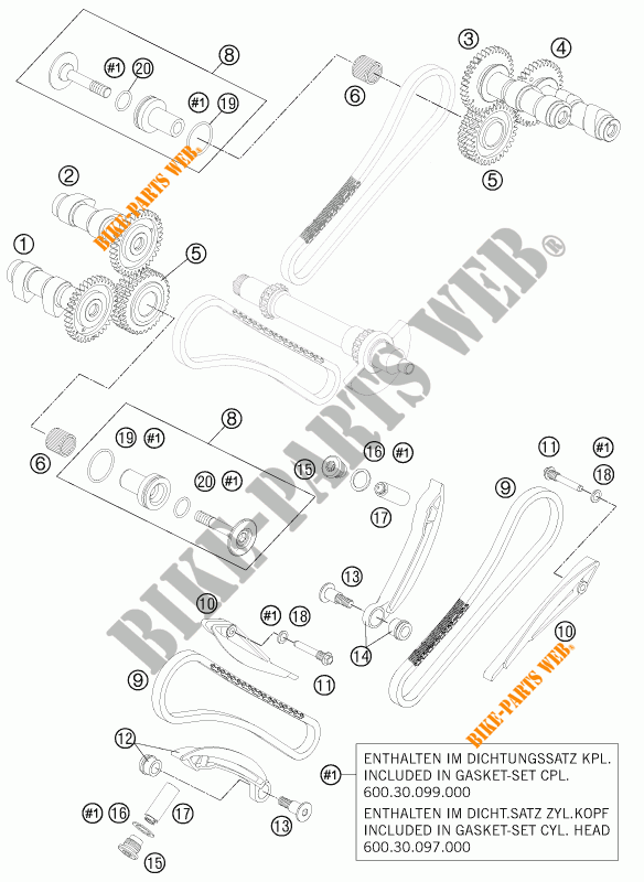 DISTRIBUIÇÃO para KTM 990 ADVENTURE R SPECIAL EDITION 2012