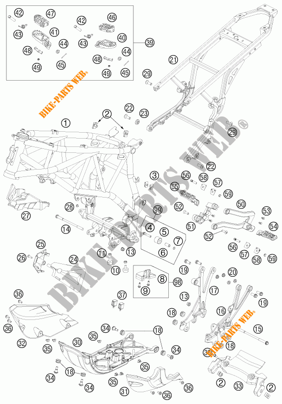 QUADRO para KTM 990 ADVENTURE R SPECIAL EDITION 2012