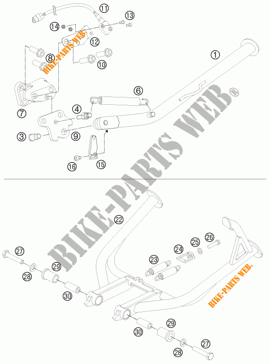 DESCANSO LATERAL / CENTRAL para KTM 990 ADVENTURE WHITE ABS 2012