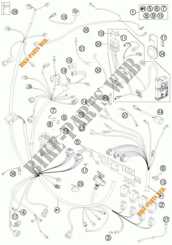 CABELAGEM para KTM 990 ADVENTURE WHITE ABS 2012