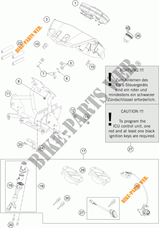 CHAVE DE IGNIÇÃO para KTM 990 ADVENTURE DAKAR EDITION 2011
