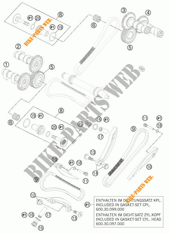 DISTRIBUIÇÃO para KTM 990 ADVENTURE DAKAR EDITION 2011