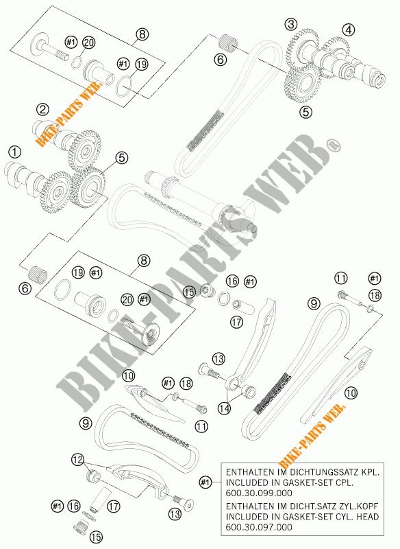DISTRIBUIÇÃO para KTM 990 ADVENTURE DAKAR EDITION 2011