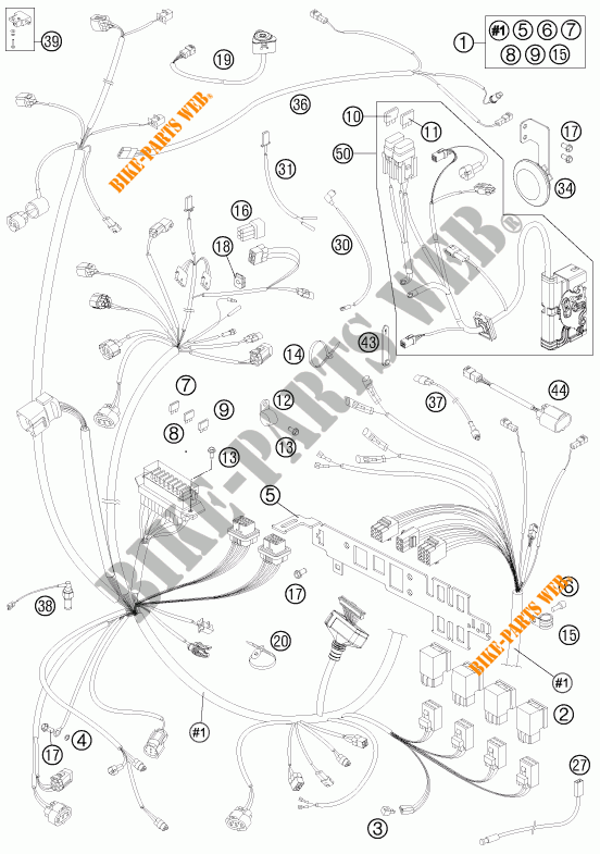 CABELAGEM para KTM 990 ADVENTURE ORANGE ABS 2011