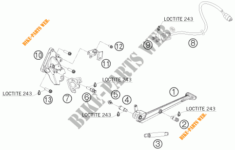 DESCANSO LATERAL / CENTRAL para KTM 1190 RC8 R 2009