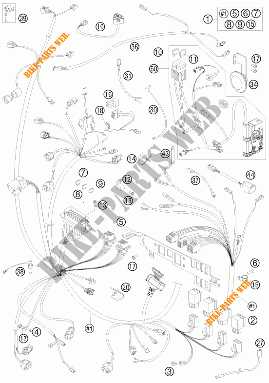 CABELAGEM para KTM 990 ADVENTURE ORANGE ABS 2010