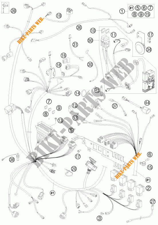 CABELAGEM para KTM 990 ADVENTURE ORANGE ABS 2009