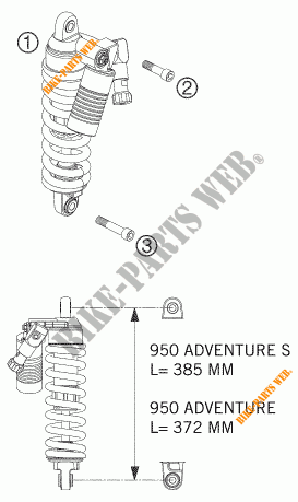 AMORTECEDOR para KTM 950 ADVENTURE ORANGE 2005