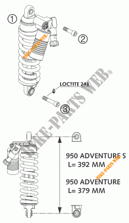 AMORTECEDOR para KTM 950 ADVENTURE ORANGE LOW 2004
