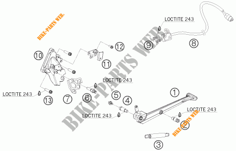 DESCANSO LATERAL / CENTRAL para KTM 1190 RC8 WHITE 2010