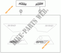 ADESIVOS para KTM 990 SM-T ORANGE ABS SPECIAL EDITION 2011