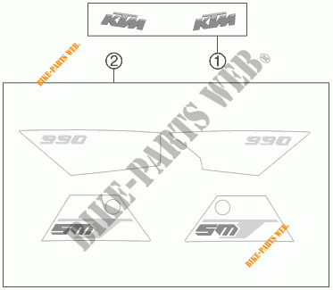 ADESIVOS para KTM 990 SM-T ORANGE ABS SPECIAL EDITION 2011