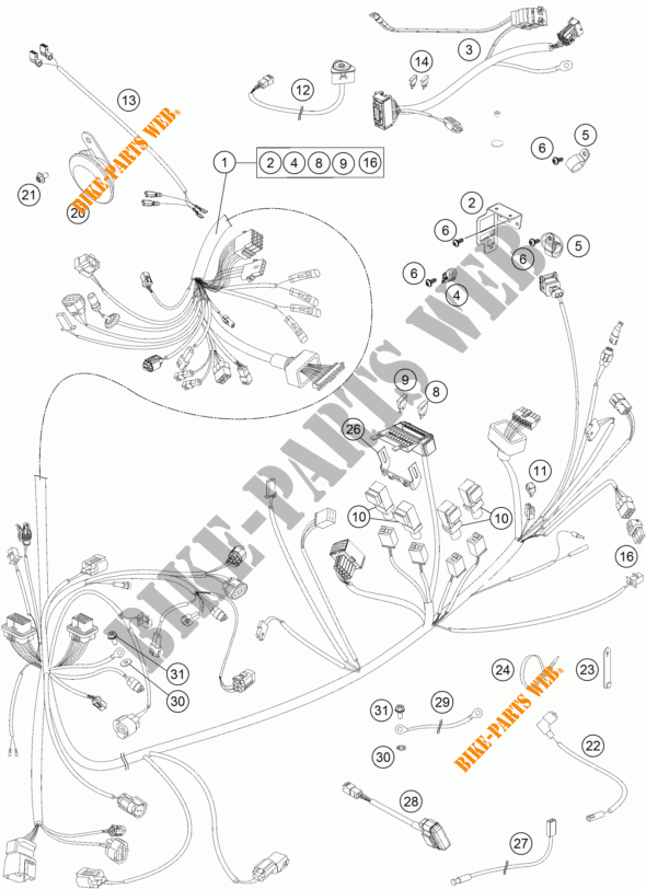 CABELAGEM para KTM 990 SM-T ORANGE ABS SPECIAL EDITION 2011