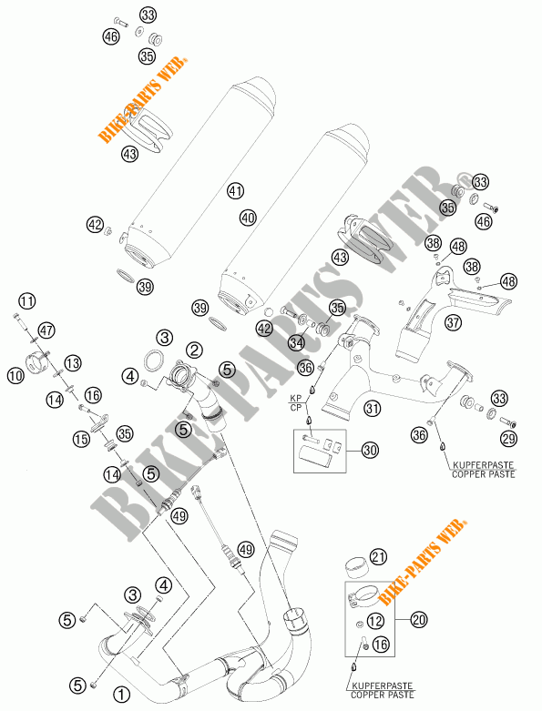 ESCAPE para KTM 990 SM-T ORANGE ABS SPECIAL EDITION 2011