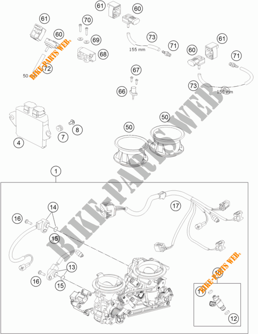 INJEÇÃO para KTM 990 SM-T ORANGE ABS SPECIAL EDITION 2011