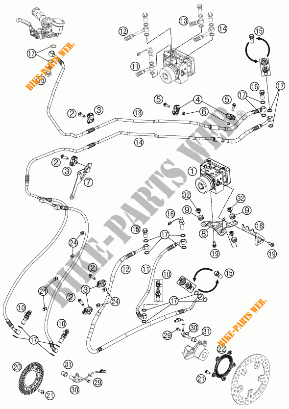 SISTEMA DE TRAVAGEM ABS para KTM 990 SM-T ORANGE ABS SPECIAL EDITION 2011