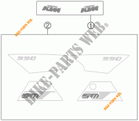 ADESIVOS para KTM 990 SUPERMOTO T ORANGE ABS 2011