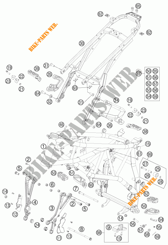 QUADRO para KTM 990 SUPERMOTO R ABS 2013