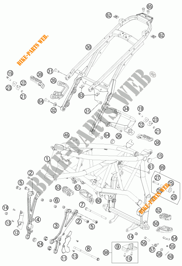 QUADRO para KTM 990 SUPERMOTO R 2011