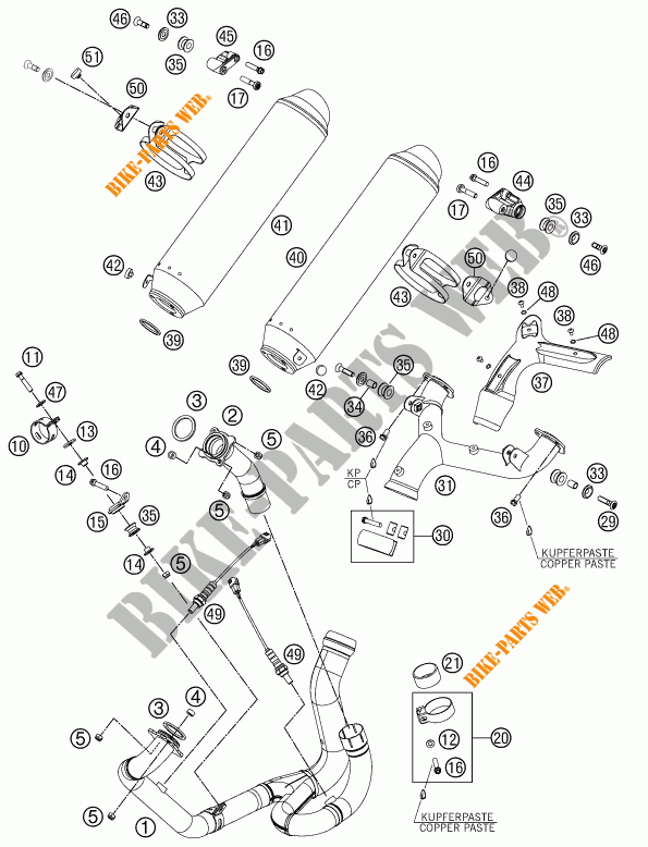 ESCAPE para KTM 990 SUPERMOTO R 2011