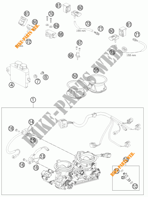 INJEÇÃO para KTM 990 SUPERMOTO R 2011