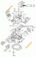 CILINDRO / CABEÇA DE MOTOR para KTM 640 LC4-E SUPERMOTO 2000
